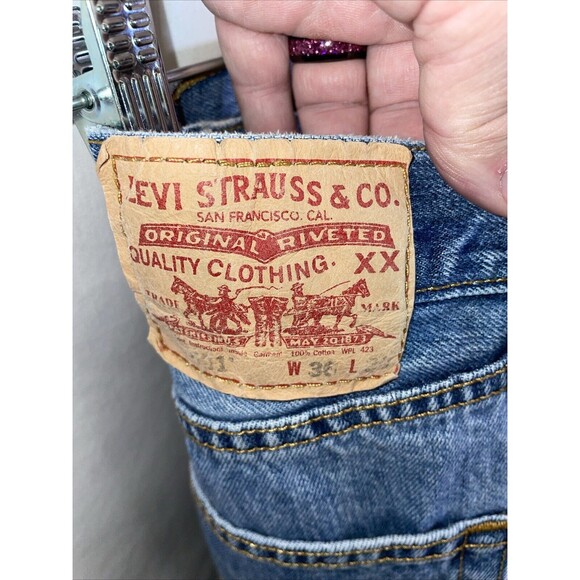 Levi’s 501 Men’s Straight Jeans Size 36x30 Blue Button Fly Cowboy Western Rodeo - Picture 2 of 12